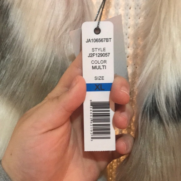 JOSEPH A MULTICOLOR FAUX FUR VEST - Picture 2 of 4